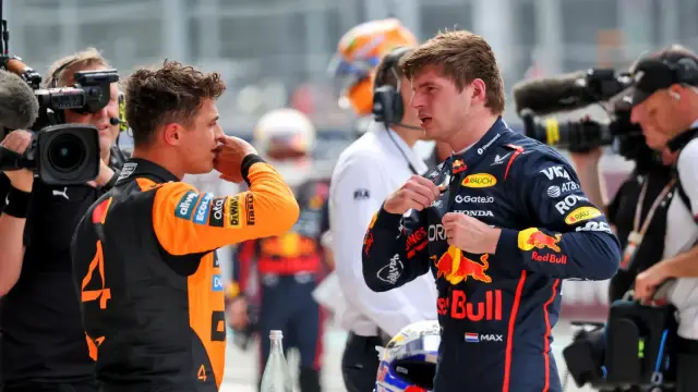 Lando Norris will line up behind Max Verstappen in Miami