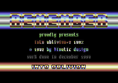 Screenshot of "IO - Into Oblivion" - Crack: Remember - Trainer: +7 - Published by Kinetic Design on Commodore 64 (1987)