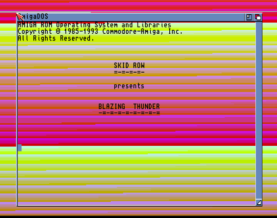 Screenshot of "Blazing Thunder" - Crack: Skid Row (SKR) - Published by Hi-Tec on Commodore Amiga (1991)