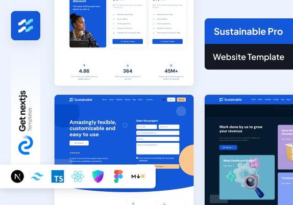 Sustainable Pro NextJs Template to Build Portfolios