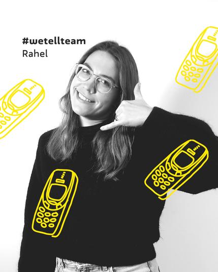 #wetellteam Foto von Rahel mit Handy Illustrationen