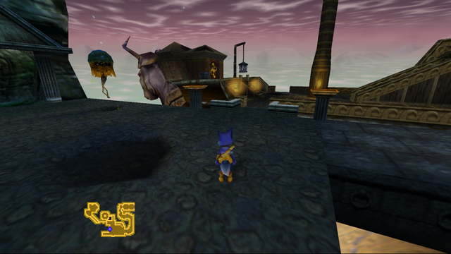 The beginning of the game right after the intro, the main character (Krystal) is facing General Scale's ship which is currently docked