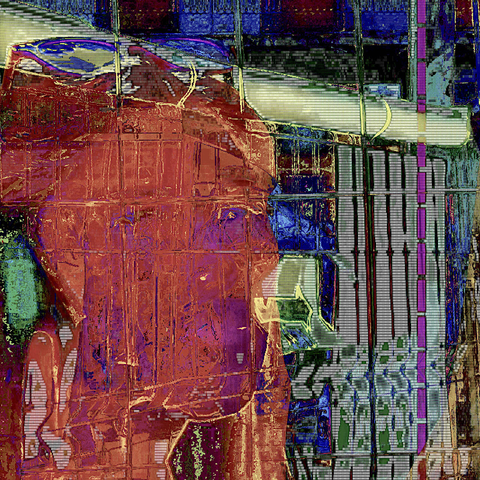 Barcelona digital edited street photography, made with the GNU Image Manipulation Program + Grid BW Color (G'MIC-Qt).