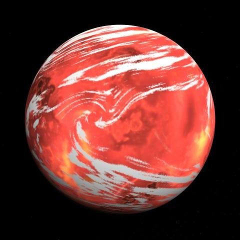 A computer-generated representation of the Kepler-1400 b exoplanet.