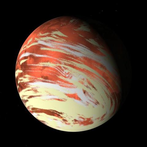 A computer-generated representation of the Kepler-1917 b exoplanet.