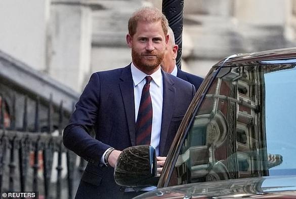 Prince Harry (pictured leaving the High Court on April 9) has been told that his 'grievance' over downgraded security had not 'translated into a legal argument' to successfully challenge the decision