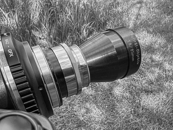 His lens adapted onto the Fujifilm GFX