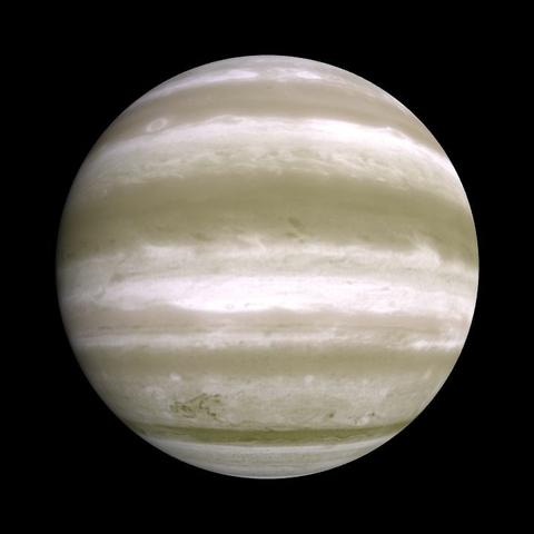 A computer-generated representation of the Kepler-1734 b exoplanet.