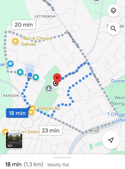 Map directions between two very close points that still require an 18 minute walk