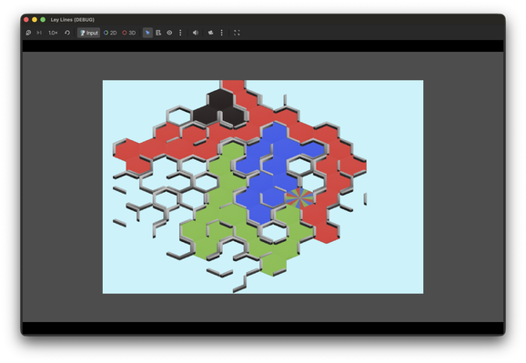 Working on a puzzle game concept. Each hexagon can be rotated. The colors flood fill and mix. You need to create a path