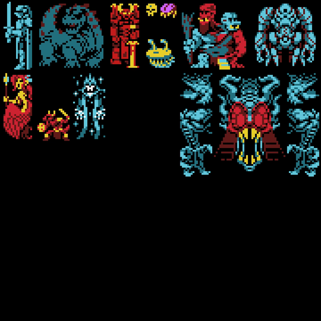 D&D 5e Monster Manual sprite sheet continues. I accidentally did L and forgot K. So I went back to do K. Also, gave the