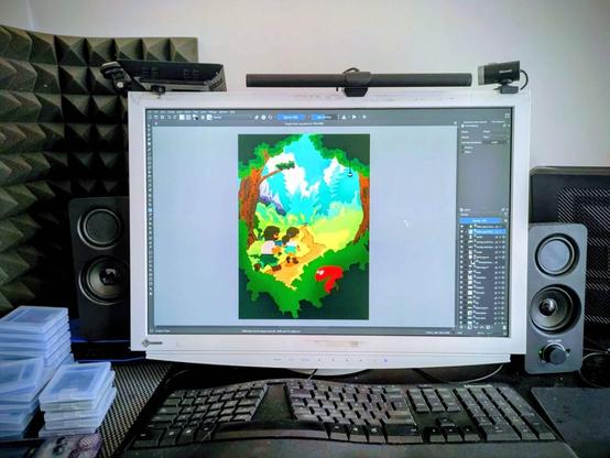 Fungus Foray DX Key Art finished! #GameDev #IndieDev #Krita #GameArt
