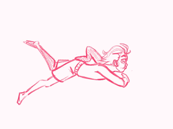 So, funny story: I'm working on a project and had to sketch-animate this lovely kid swimming underwater. You can see he'