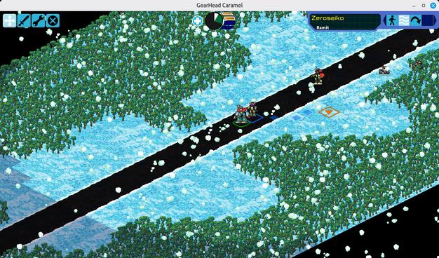 So I have changed the map cursor in GearHead Caramel so that different colors may be used depending on the scene. Before