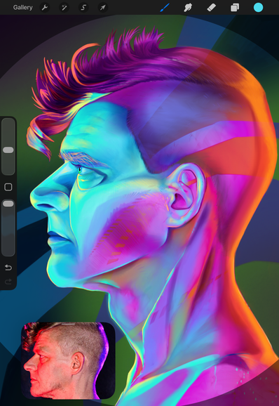 I didn’t share progress last week because there wasn’t much change. My blue face needed a little warmth to pull the left