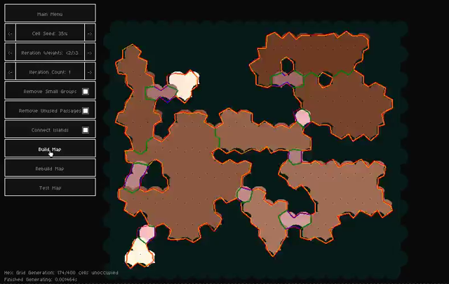 I've been playing around with some procedural level generation. Trying to get natural looking formations that can be spl