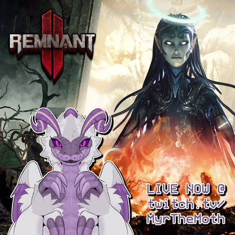 #Twitch Stream is #GoingLive! Remnant 2 (With Friends) https://twitch.tv/myrthemoth #MothTuber #VTuber #Furry #Moth #Gam