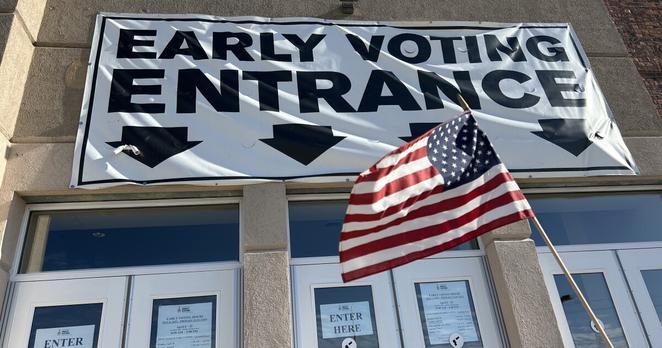 Early voters are welcomed in Franklin County, Ohio.