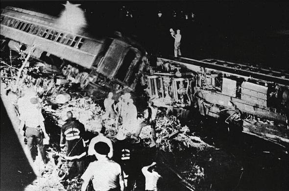 Photo of a 1962 train wreck in Steelton, Pa.