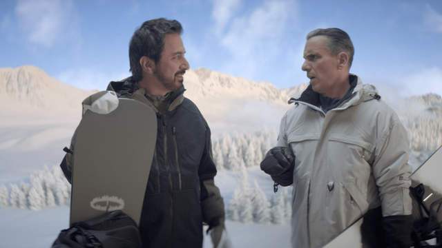 Ray Romano and Sebastian Maniscalco in the 2026 NBC Winter Olympics commercial.