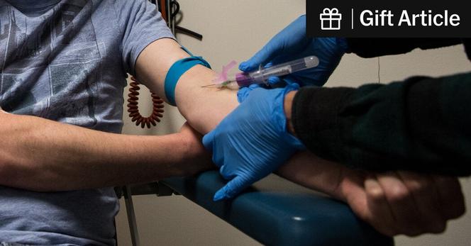 Drawing blood for an S.T.I. test at a San Francisco AIDS Foundation clinic. The N.I.H. canceled several grants to a network of researchers who work on preventing and treating H.I.V. and AIDS in young adults, who account for a fifth of new infections each year in the United States.