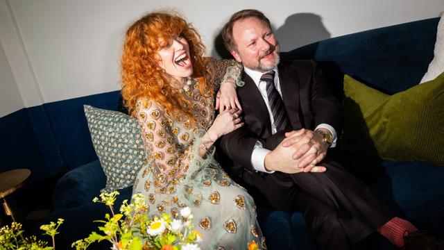 Natasha Lyonne and Rian Johnson attend the premiere of ‘Poker Face.’