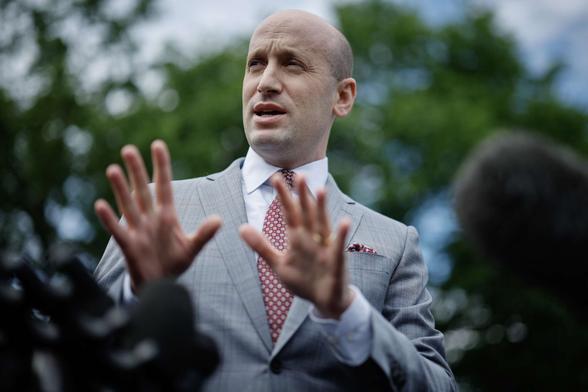 White House Deputy Chief of Staff Stephen Miller talks to reporters outside of the White House West Wing on May 9, 2025, in Washington, D.C. Miller talked about recent federal court rulings on immigration, calling them part of a "judicial coup" against the administration of President Donald Trump. White House Deputy Chief of Staff Stephen Miller talks to reporters outside of the White House West Wing on May 9, 2025, in Washington, D.C. Miller talked about recent federal court rulings on immigration, calling them part of a "judicial coup" against the administration of President Donald Trump.
