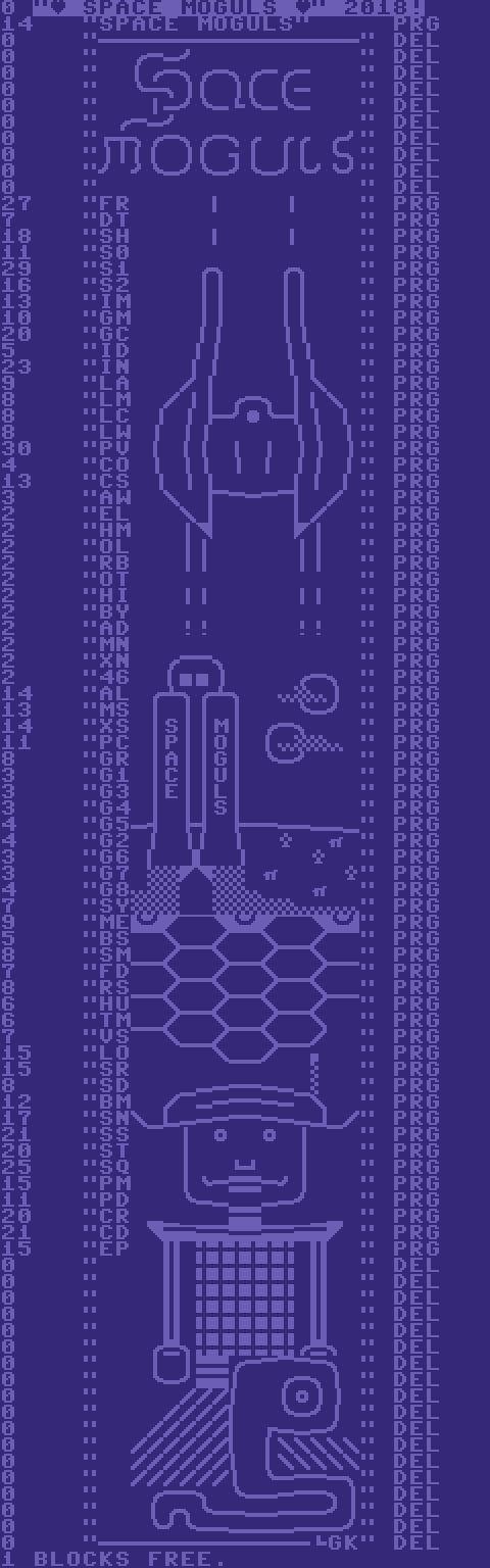 C64 Floppy Disk Directory Art for Space Moguls created by Logiker