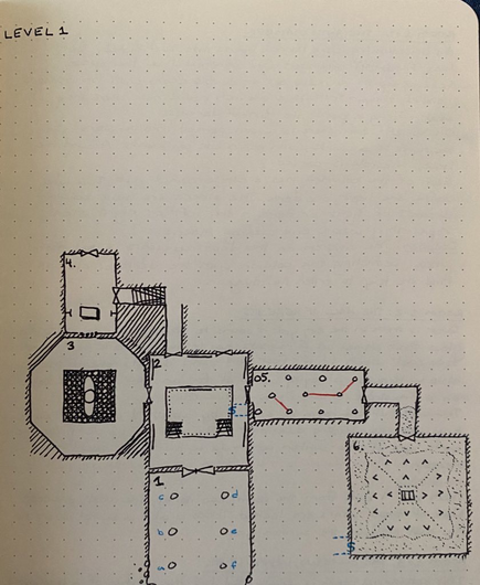Rooms 1 to 6 of my #dungeon23