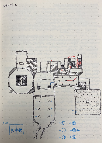 Rooms 1 through 7 of my #dungeon23