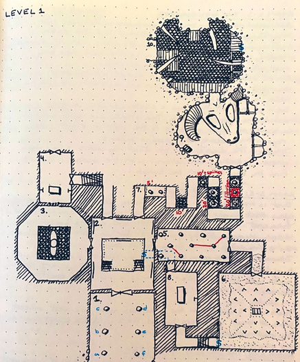 Rooms 1 to 10 of my #dungeon23