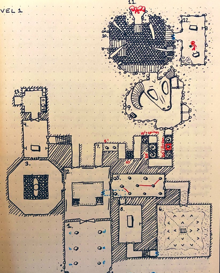 Rooms 1 to 13 of my #dungeon23