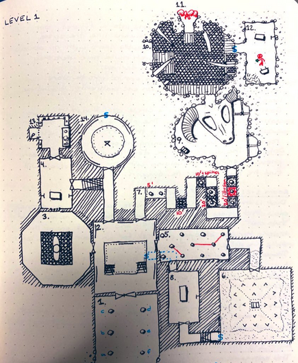 Rooms 1 to 14 of my #dungeon23