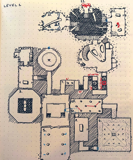 Rooms 1 to 15 of my #dungeon23