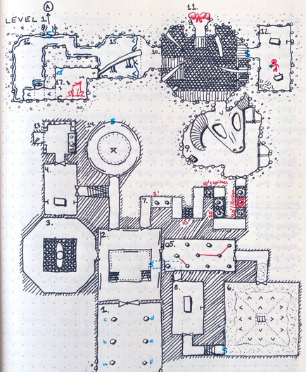 Rooms 1 to 17 of my #dungeon23