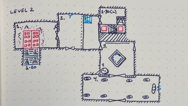 Level 2, Rooms 1 to 4