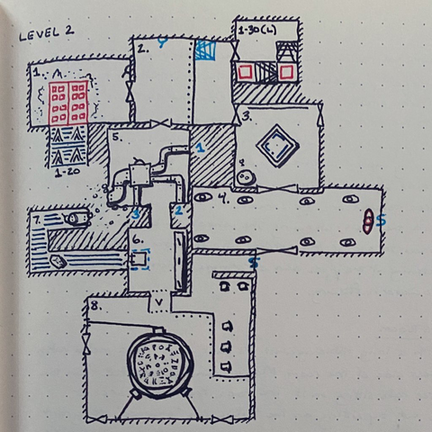 Level 2, Rooms 1 to 8