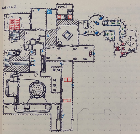 Level 2, rooms 1 to 14