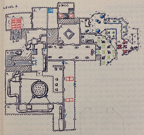 Level 2, rooms 1 to 16