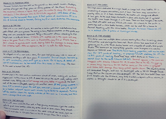 Written descriptions of rooms 2-12 to 2-18