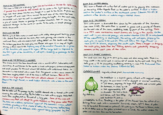 Written descriptions of rooms 2-26 to 3-4