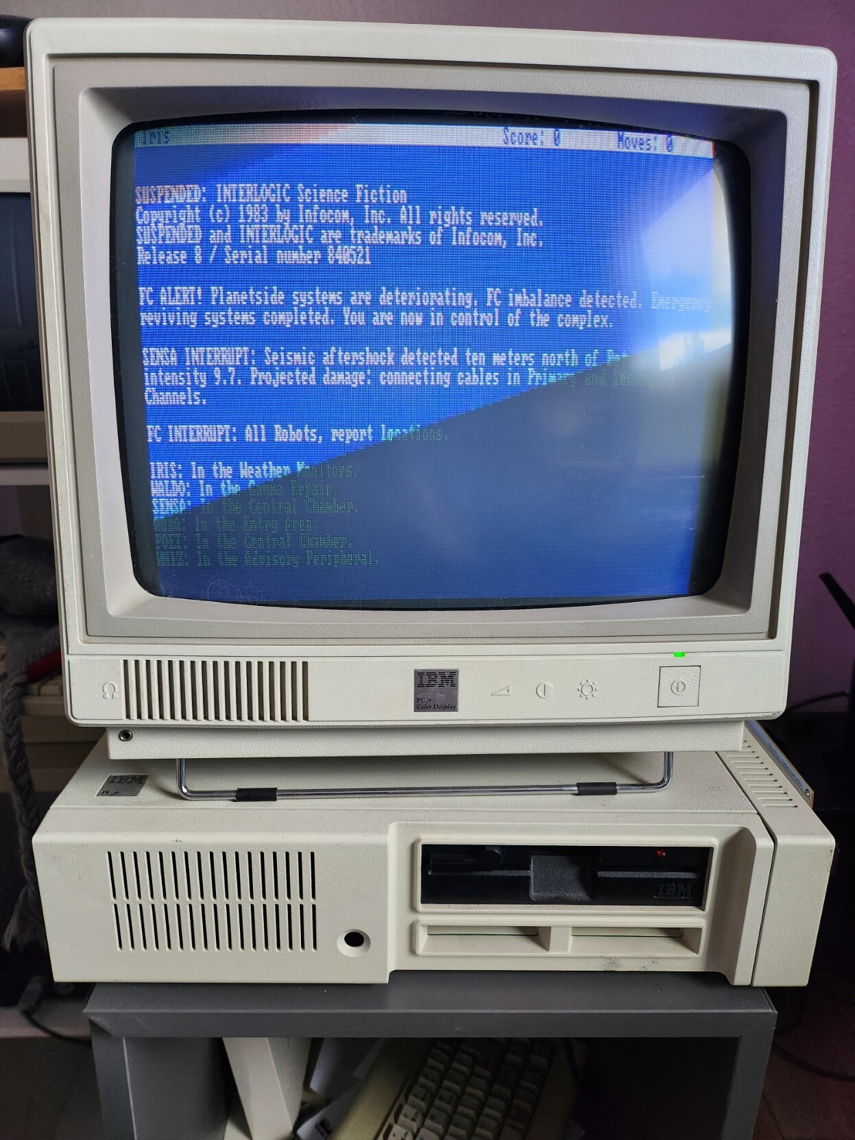 A picture of Suspended on a PCjr.