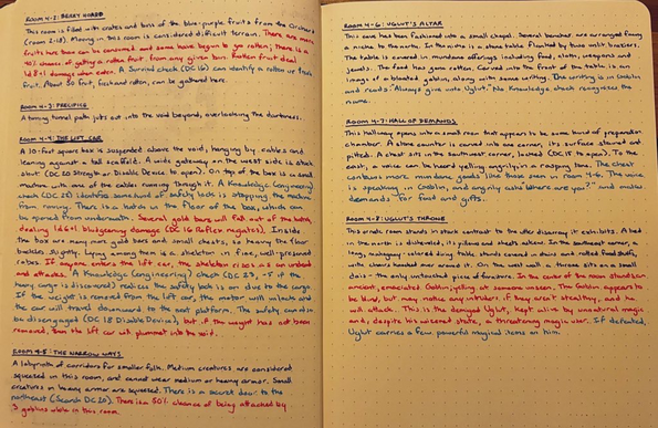 Written descriptions of rooms 4-2 to 4-8