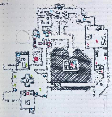 Level 4, rooms 2 to 8, 12 to 18