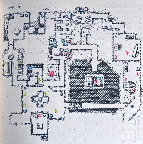 Level 4, rooms 2 to 8, 12 to 21