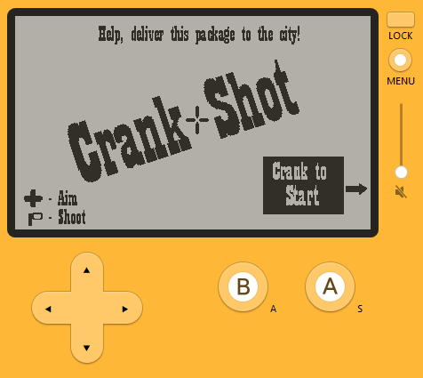 Playdate game, Crank Shot title screen