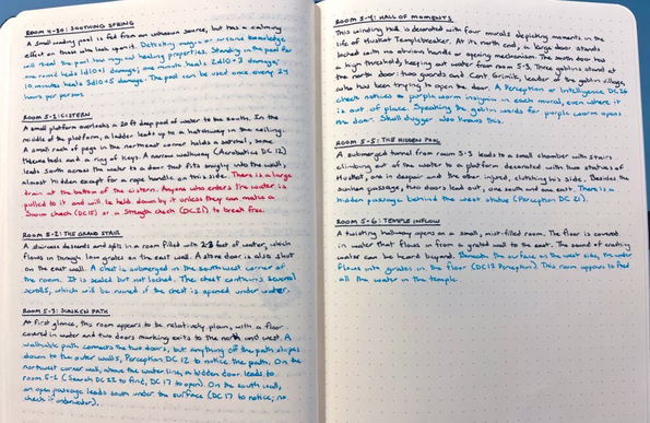 Written descriptions of room 4-30 and rooms 5-1 to 6