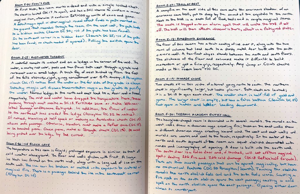 Written descriptions of rooms 5-14 to 5-20