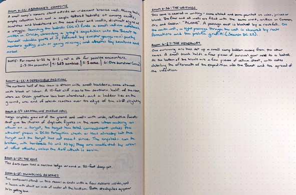 Written descriptions of rooms 6-11 to 6-17