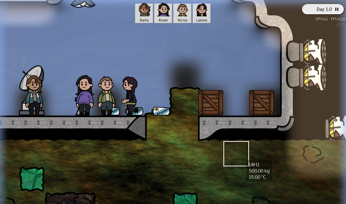 Screenshot of Adaptory showing a new top bar showing the four pawns as selectable buttons
